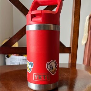 Yeti Kids Rambler Bottle in Bright Red with Stainless Accents